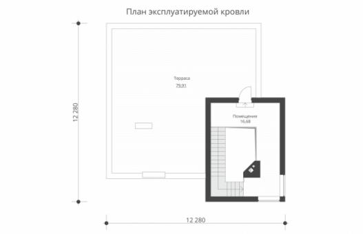 Проект двухэтажного жилого дома с эксплуатируемой кровлей